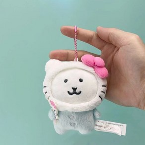 칼노 먼작귀 농담곰 치이카와 x 산리오 공동 콜라보 인형 키링 멜로디 우사기 키티 담곰이, 헬로키티, 1개, 10cm