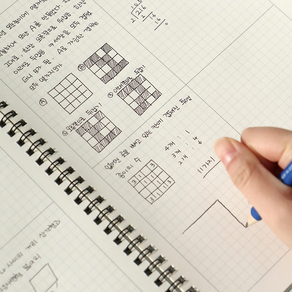 초등 4분할 수학 오답 노트 문제풀이 요점정리 초등학생 모눈 좌철 연습장, 에메랄드핑크
