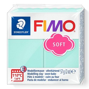 Staedtle FIMO 소프트 폴리머 클레이 - 주얼리 조각 공예 해바라기용 오븐 베이킹 클레이 8020-16 57g, 민트, 민트