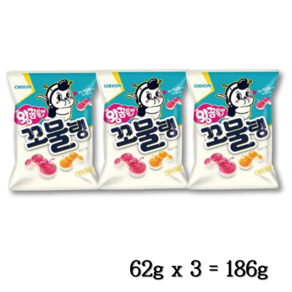 오리온 왕꿈틀이 꼬물탱 신제품 제리 (62gx3개 1세트), 186g, 10세트