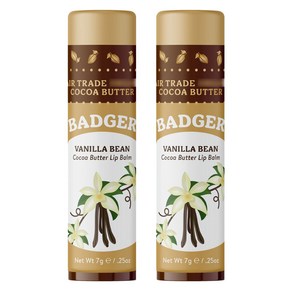 Badge 뱃저 코코아 버터 립 밤 7g, Vanilla Bean, 2개