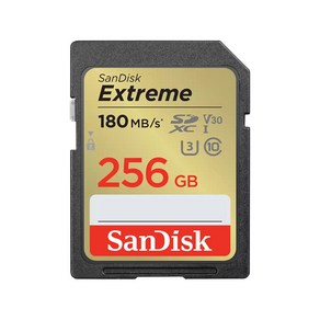 SanDisk 익스트림 SD카드 180MB/s 256 GB, 1개