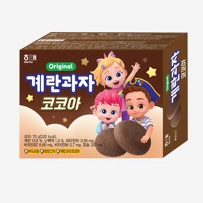 지노앤코 해태제과 핑크퐁 코코아 계란과자 70g 간식 행사 베베핀 비스킷 무배, 4개