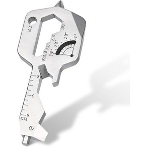 Supuse 20in1 키 모양 포켓 멀티툴 2팩 다용도 EDC 가젯 병따개 열쇠고리 드라이버 이상적인 선물 도구 컴팩트 실버, 1 Pack Silve, 1개
