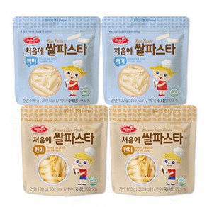 베베스트 처음에 쌀파스타 100g 2종 백미2팩+현미2팩 /총 4팩, 4개