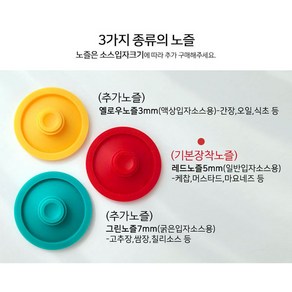 거꾸로 양념통 업소용 소스통 양념병 소스병 케찹통 마요네즈통 서브웨이 샌드위치, (추가상품)노즐 3mm(노랑), 1개