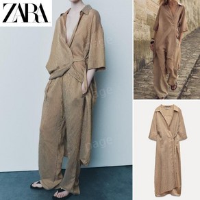 ZARA 여름 프렌치 스트라이프 셔츠 스커트 8306270 + 캐주얼 바지 8693270