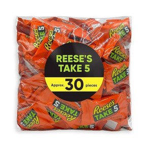 CHAIN JO SWEETS 초콜릿 Reeces Take 5 캔디바 스낵 크기 - 1.5 파운드 크런치 프레첼 약 100개 부드러운 땅콩 버터 짭짤한 땅콩과 달콤한 카라멜이 모두, 1.5파운드, 1개