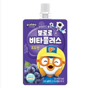 팔도 뽀로로 비타플러스 포도맛 어린이음료 유아간식, 10개, 10개, 100ml