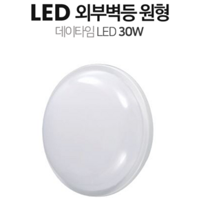 [데이타임]LED 옥외 직부벽등(원형) 30W 주광색 방수 IP65, 1개