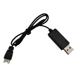 USB 배터리 충전 케이블 3.7V 500MA 출력 내구성 교체 길이 58cm 검정색 표시 등 포함 RC 드론 액세서리, 검은색, 길이 : 58cm, 플라스틱, 1개