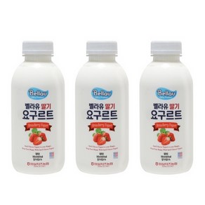 임실치즈농협 벨라유 요구르트500ml 3종 셋트(플레인 딸기 블루베리), 딸기 요구르트500ml, 3개, 500ml