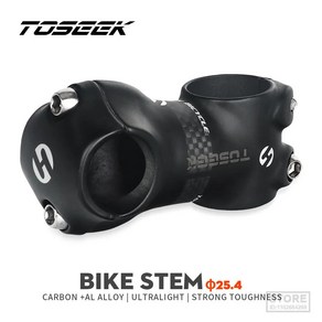 TOSEEK 탄소 스템 알루미늄 자전거 핸들 바 7 도 25.4 매트 블랙 50mm 60mm 70mm 80mm, 광택 각 7-70mm, 1개