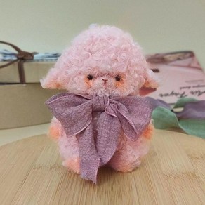 모루인형 키트 재료 만들기 키링 악세서리 부자재 아기양, 핑크(도구X), 1개