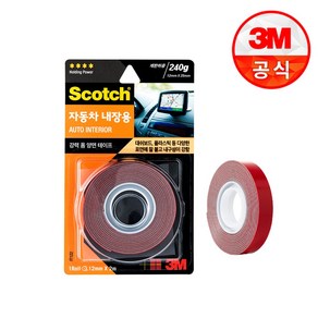 3M 스카치 강력 자동차 내장용 폼 양면테이프 IT122 (12mmX2m), 1개