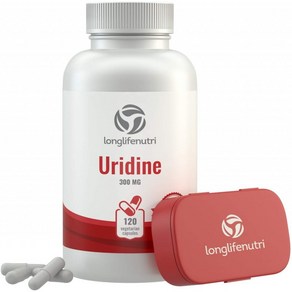 Uidine Monophosphate 300mg - 120 채식 캡슐  Made in Usa  콜린 강화제  콜린성 뇌 및 기억 기능, 1개, 120정