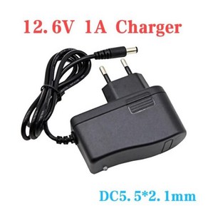 12.6V 1A 3A 리튬 배터리 충전기 DC 5.5x2.1mm 18650 12V 폴리머 이온 전원 어댑터, 01 12.6V 1A_02 EU, 1개