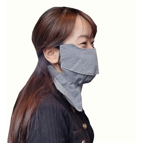 Uv차단 숨쉬기편안한 지지미 코마스크 여성 남성 아동 전면마스크 골프 파크골프 목가리개 야외활동 선물, 핑크, 1개