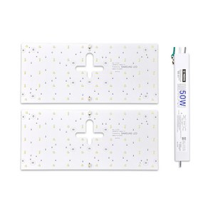 케빈라이팅 국산 삼성칩 조명 거실등 리폼 LED 모듈 사각방등 50W 400x175mm(2장)