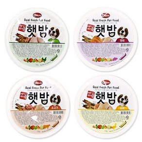 애견비책 햇밥 맛보기4종 닭+연어+소고기+오리 개보약