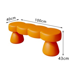 북유럽베드벤치 신발장 소파 밑 현관 침실 침대 체어 150cm 스툴, 100cm 벤치 오렌지 - 가죽