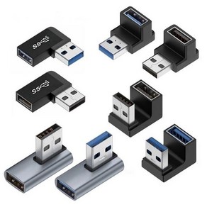 USB3.0 꺽임젠더 상하좌우 90도 180도 꺾임 연장젠더 USB3.2 A타입 Gen2 10Gbps 고속충전 데이터전송 위쪽 아래쪽 오른쪽 왼쪽 꺽임형, 하향180도U형(MT467), 1개