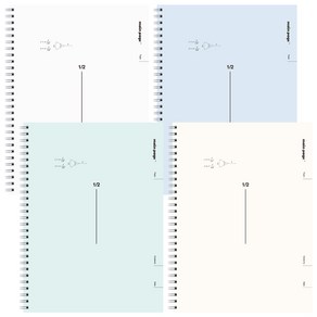뭉구 메인페이지 2분할 수학 연습장 스프링 오답 노트 반반 공책, 1개, 베이지