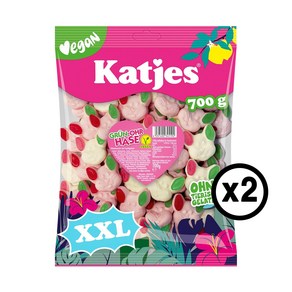 Katjes 캇예스 벌크 팩 과일맛 토끼 비건젤리 700gx2, 700g, 2개