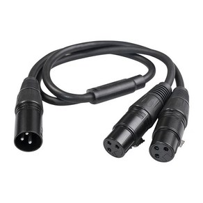 XLR 스플리터 케이블 수-듀얼 암 Y-스플리터 3 핀 밸런스드 마이크 라인 포일 브레이드 차폐 50cm, 1개
