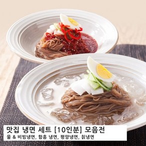 맛집 냉면세트 총집합 [10인분] 고급 물냉면 비빔냉면 칡냉면. 함흥냉면. 평양냉면. 밀키트, 2kg, 1세트, [15] 평양물반 비빔반