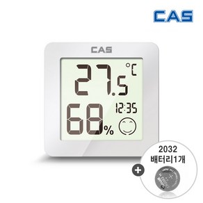 카스[CAS] 디지털 온습도계 T023 + 2032배터리1개 /탁상/벽걸이용