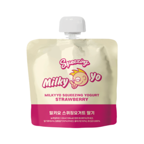 밀키요 [1등급 친환경 무항생제 원유] 스퀴징 요거트 딸기 6개입, 6개, 120ml