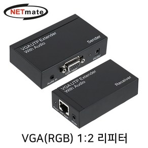 [강원전자] NETmate VGA 리피터 송수신기 세트 NM-PTR01 [오디오지원/최대300M/RJ-45], 1개