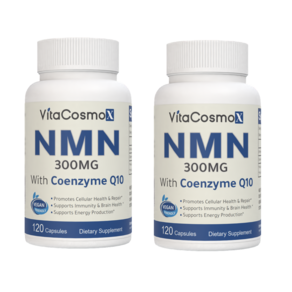 VitaCosmoX 식물성 NMN + 코엔자임큐텐 300mg 야채캡슐, 2개, 120정