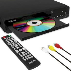 PHILIPS CD 플레이어 블루투스 레트로 아이리버 모든 지역에서 재생되는 필립스 TV용 DVD 컴팩트한 리모컨과 RCA 케이블이 포함된 스마트 R RW MP3와 되는 가정용, DVD Playe w/emote