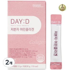 라이브잇 동국헬스케어홀딩스 데이디 300달톤 저분자 어린 콜라겐 15p, 30g, 2개