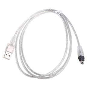 USB 2.0 Male to Fiewie IEEE 1394 4 핀 수컷 Ilink 어댑터 케이블 코드, 상아, 1개