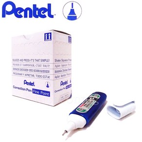 Pentel 펜텔 수정펜 ZL31-W 극세식 수정액 화이트, 12개, 12ml