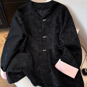 브루니 빅사이즈자켓 블랙 라운드 자켓 4XL~8XL P5465