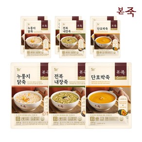 [본죽] BEST 파우치죽 200g 3종 9개 세트(전복내장죽3+누룽지닭죽3+단호박죽3), 1개