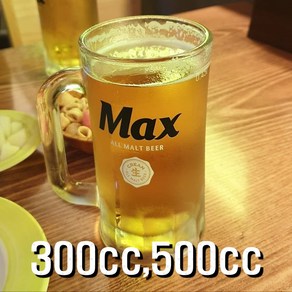 맥스 맥주잔 300cc 500cc 생맥주 전용잔 아이스컵 카스 테라 2가지 타입, 1개