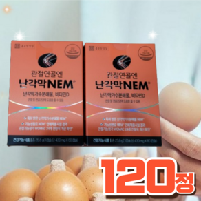 건강지음 난각막 가수분해물 NEM 관절 연골 난각막 골드 식약처인증 (옵션), 1개, 120정