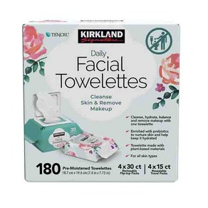 커클랜드 커클랜드 페이셜 클렌징 티슈 180매 1 팩 Kikland Kikland Daily Facial Towelettes Cleanse Skin Remove Make Up, 1개