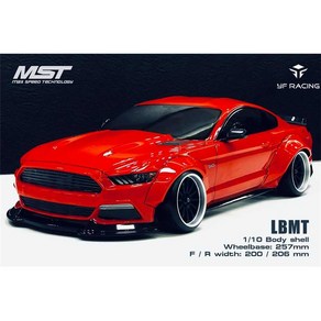 MST LBMT 1/10 플랫카 드리프트 카 포드 머스탱 LB와이드 바디 쉘 720017, 포드 머스탱 LB 와이드 바디 720017, 1개