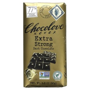 Chocolove 엑스트라 스트롱 다크 초콜릿 77 코코아 90g(3.2oz) 3팩, 90g, 1개