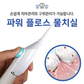 Powe Floss 수동식 구강세정기 치아 칫솔 물칫솔 1, 휴대용 물치실, 1개입