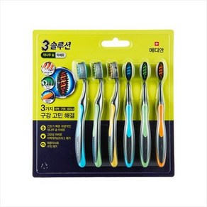 [무료배송]메디안 트리플솔루션 미세모 칫솔 6입, 6개입, 4개