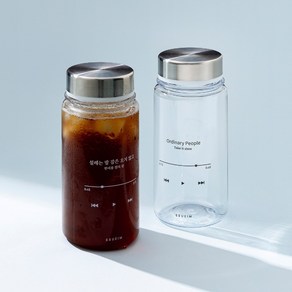 쓰임 플레이리스트 트라이탄 보틀, 검정+흰색, 350ml, 2개