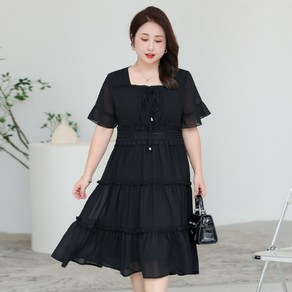 브루니 빅사이즈원피스 러블리 쉬폰 반팔 원피스 4XL~8XL S250