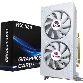 KAER AMD 라데온 RX 5600 XT 그래픽 카드 6GB GDDR6 128비트 1750MHz PCI Expess16 4.0x8 ，8핀 듀얼 팬 인텔리전트 냉각 시스템 D, XB-RX580-8G